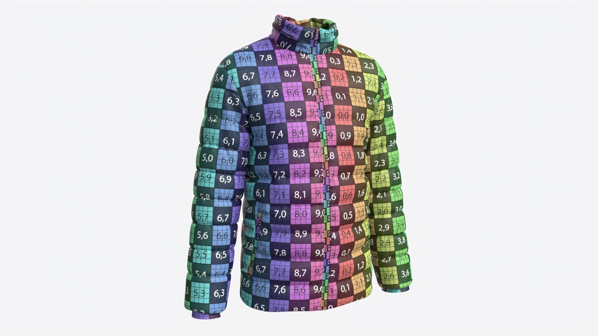 Quilted Jacket for Men Mockup Red 3D model_8