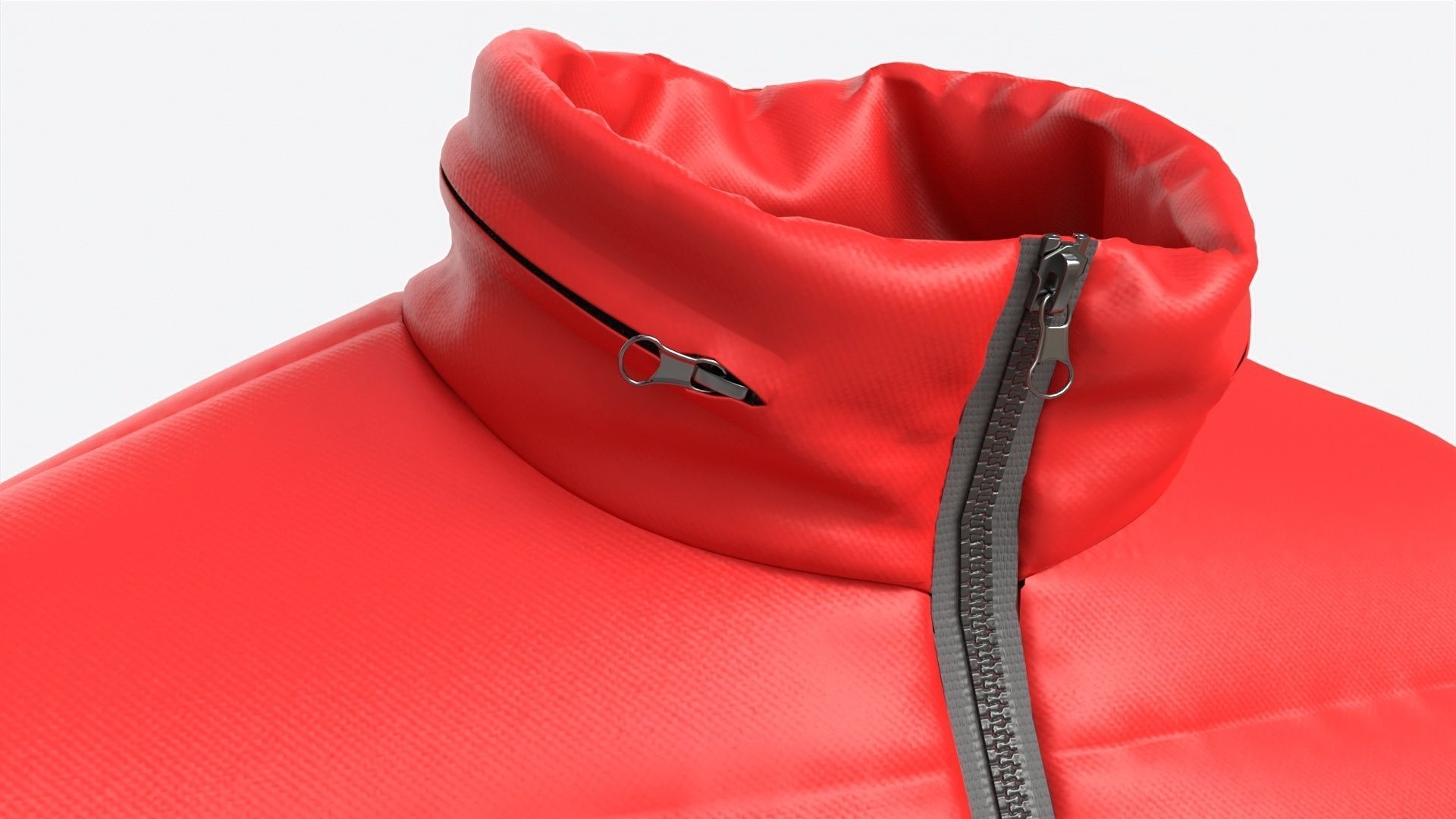 Quilted Jacket for Men Mockup Red 3D model_2