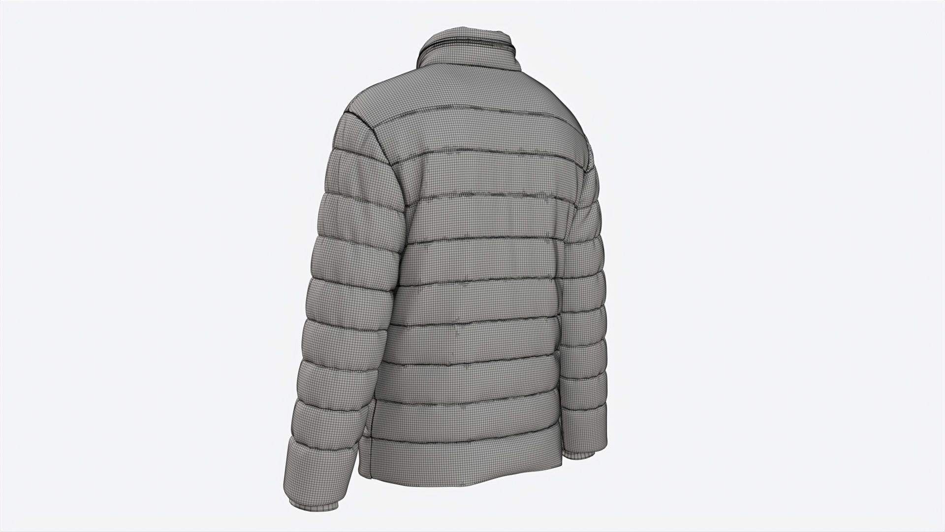 Quilted Jacket for Men Mockup Red 3D model_7