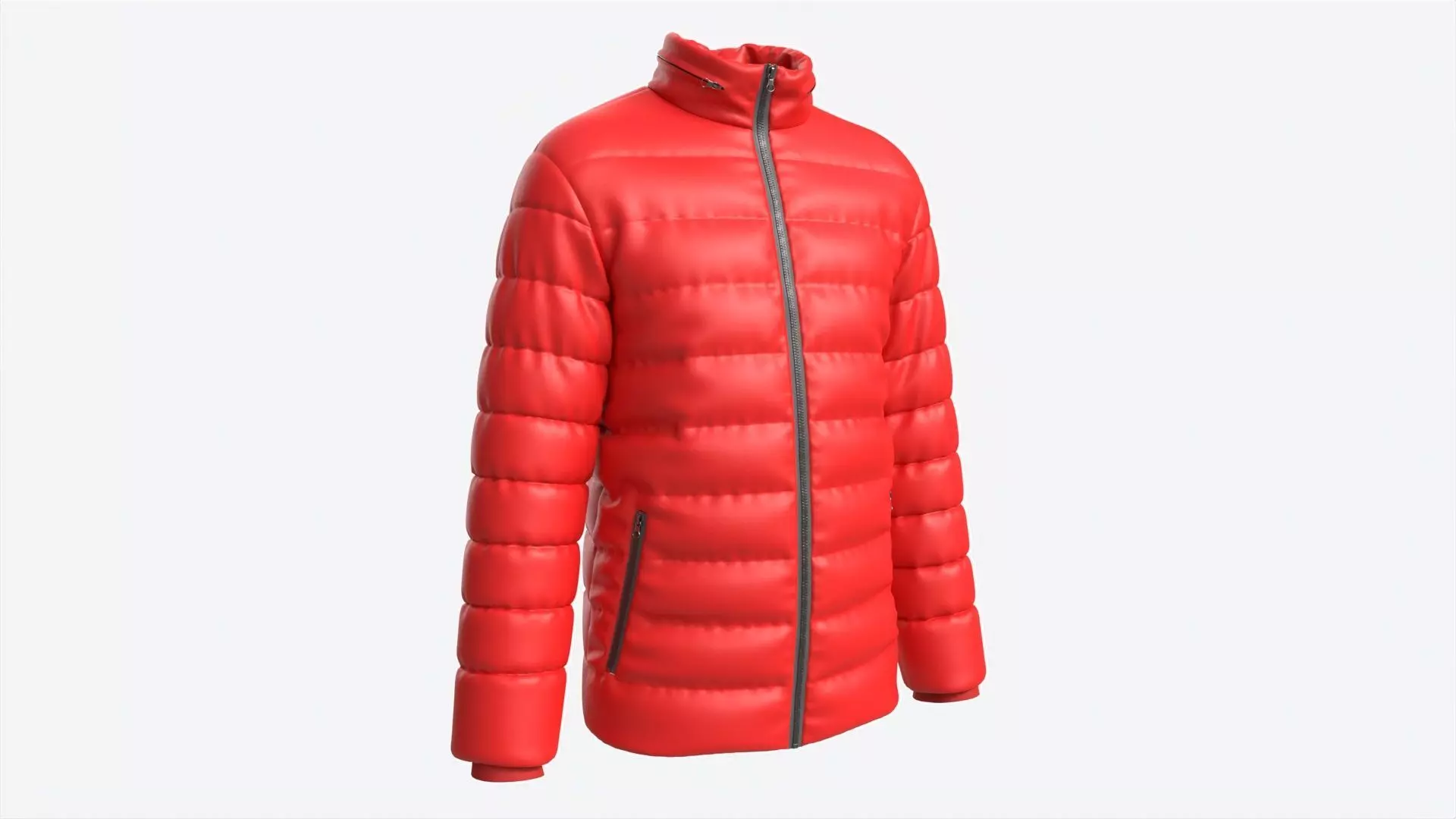 Quilted Jacket for Men Mockup Red 3D model_0