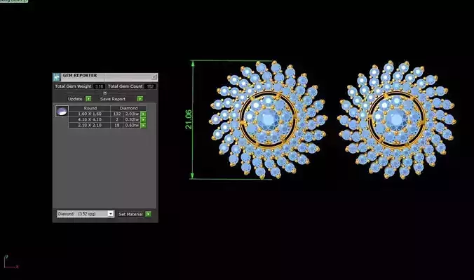 Round Loose Stone Diamond Earring