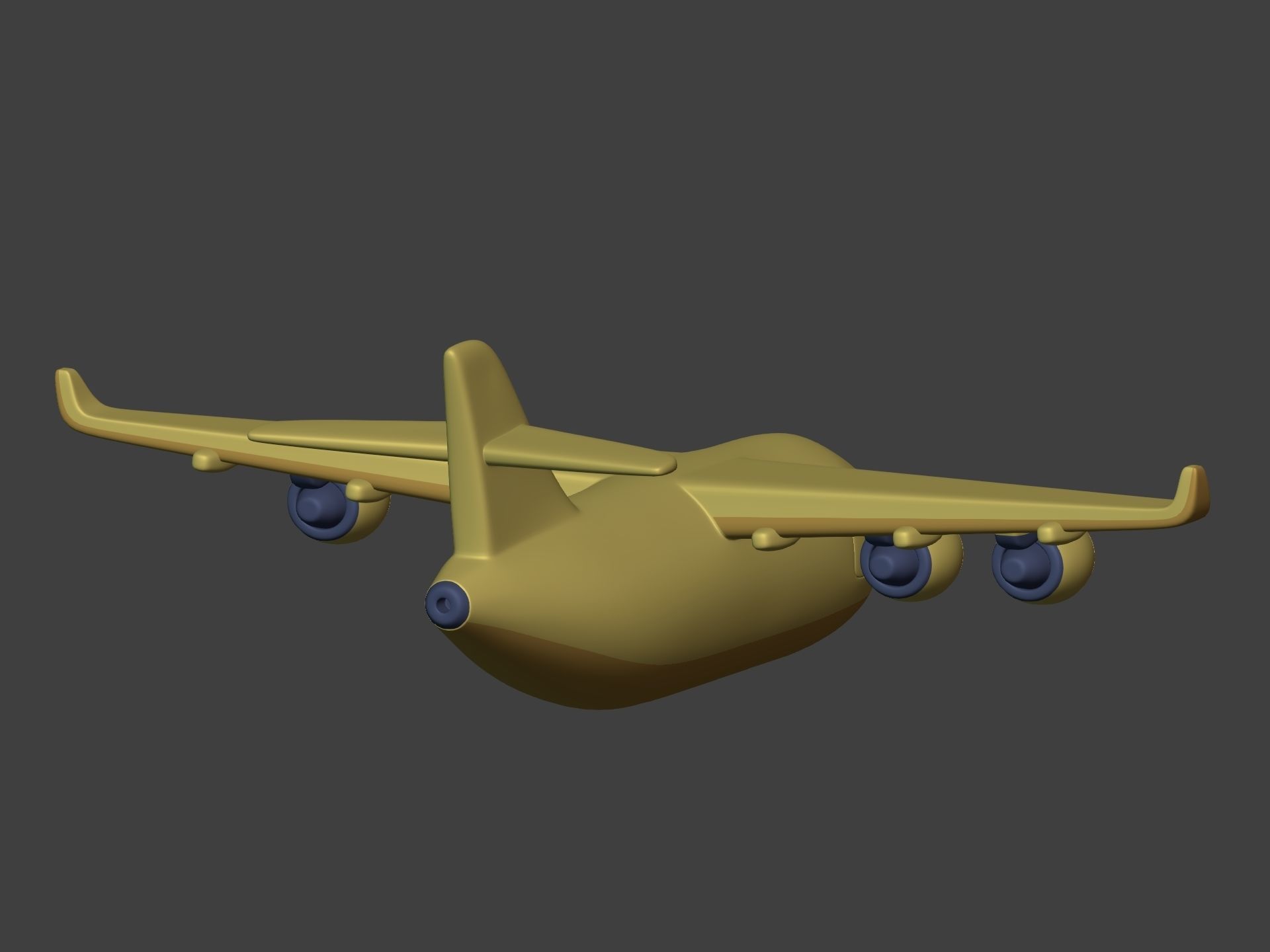 Cartoon Cargo Plane Low-poly 3D model_6