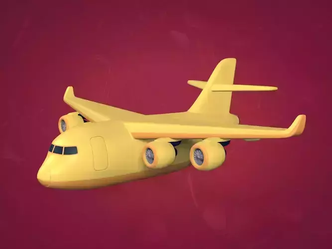 Cartoon Cargo Plane Low-poly 3D model Cartoon Cargo Plane Low-poly 3D model