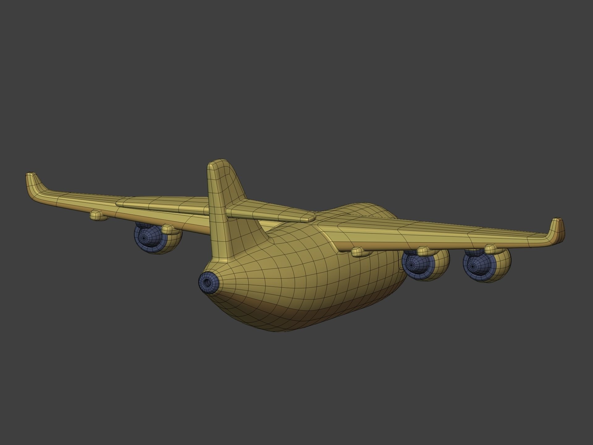 Cartoon Cargo Plane Low-poly 3D model_7