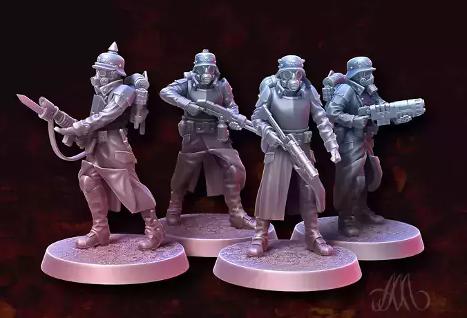 Death Korps Soldier pre-supported 3D print model Death Korps Soldier pre-supported 3D print model