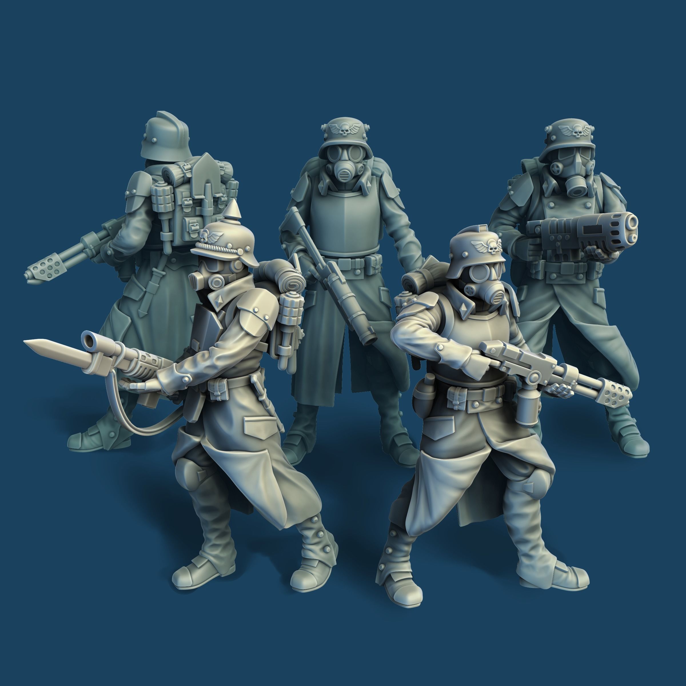 Death Korps Soldier pre-supported 3D print model_1