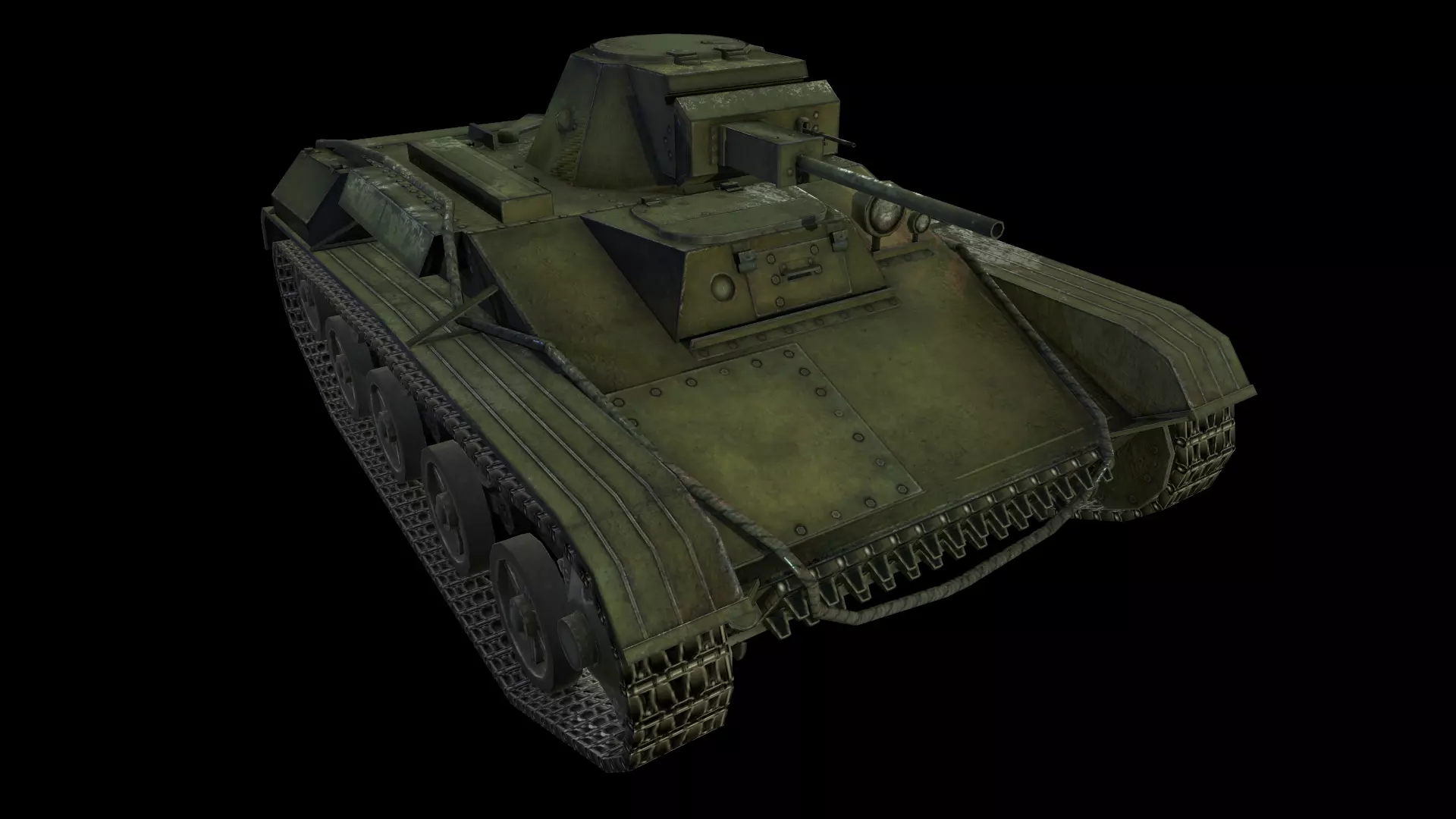 Tank    t 60 Low-poly 3D model_0