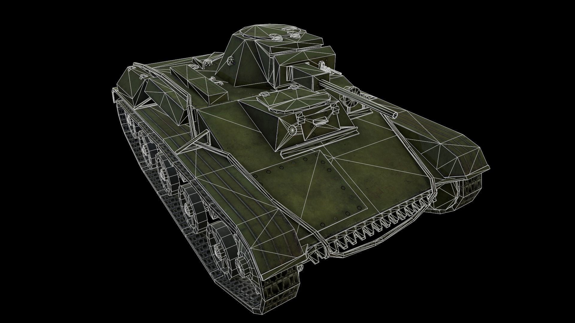 Tank    t 60 Low-poly 3D model_7