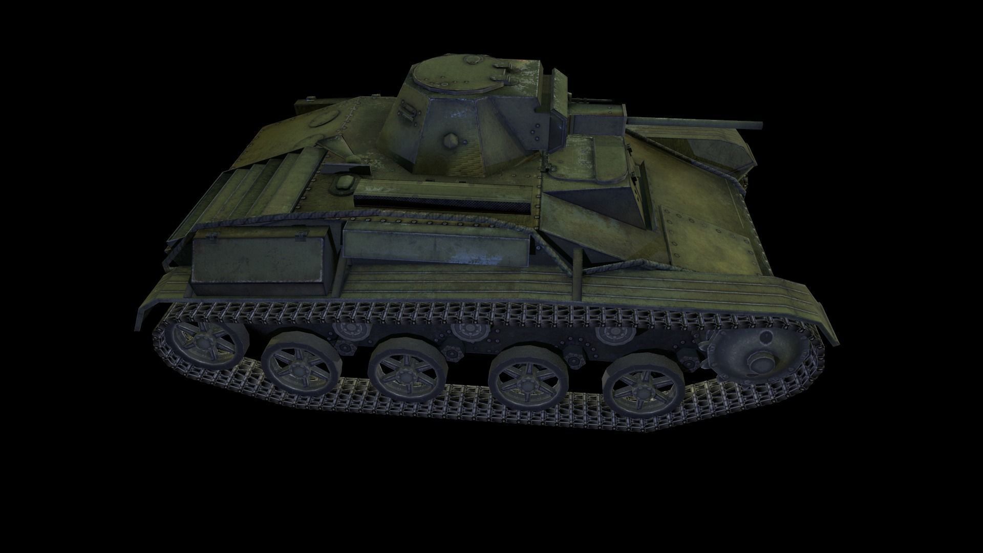 Tank    t 60 Low-poly 3D model_9