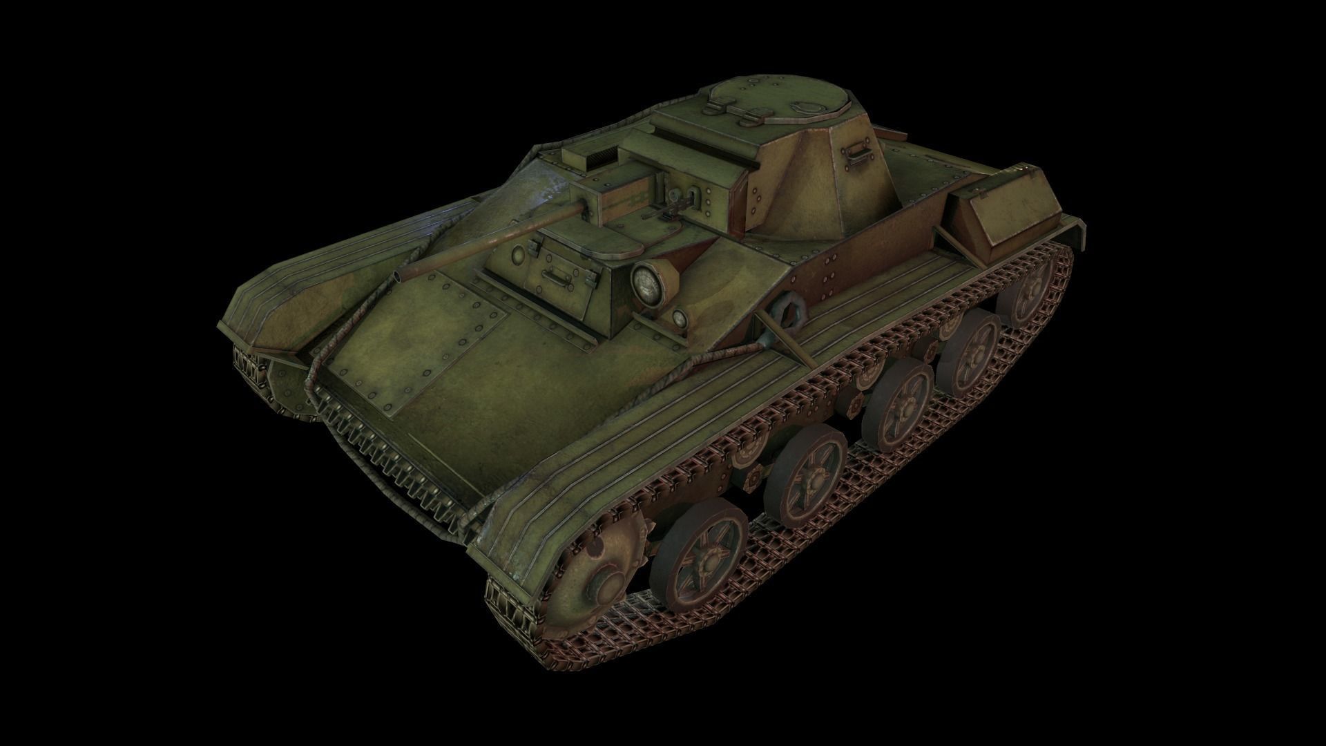Tank    t 60 Low-poly 3D model_3