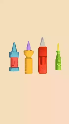 Bullet Low poly with High Poly Low-poly 3D model