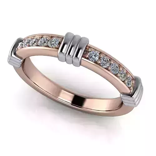 Contemporary Pave Wedding Band Diamond Ring 