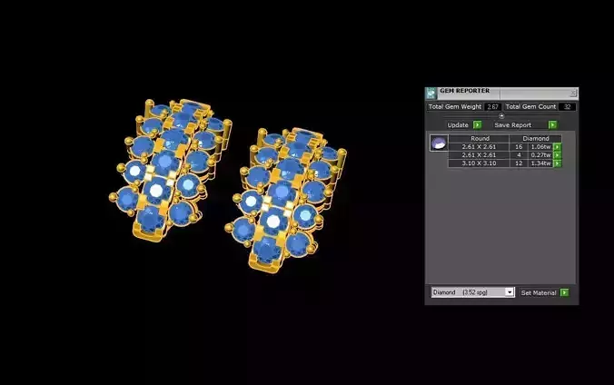 Earring Stuff Three Row