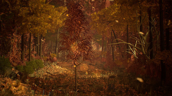 Deciduous Trees 200 Assets Low-poly 3D model 7