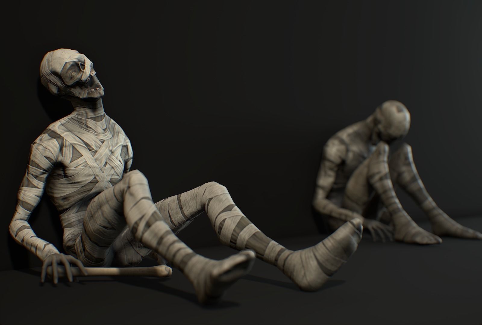 Mummy Creature - Animated lowpoly character Low-poly 3D model_2