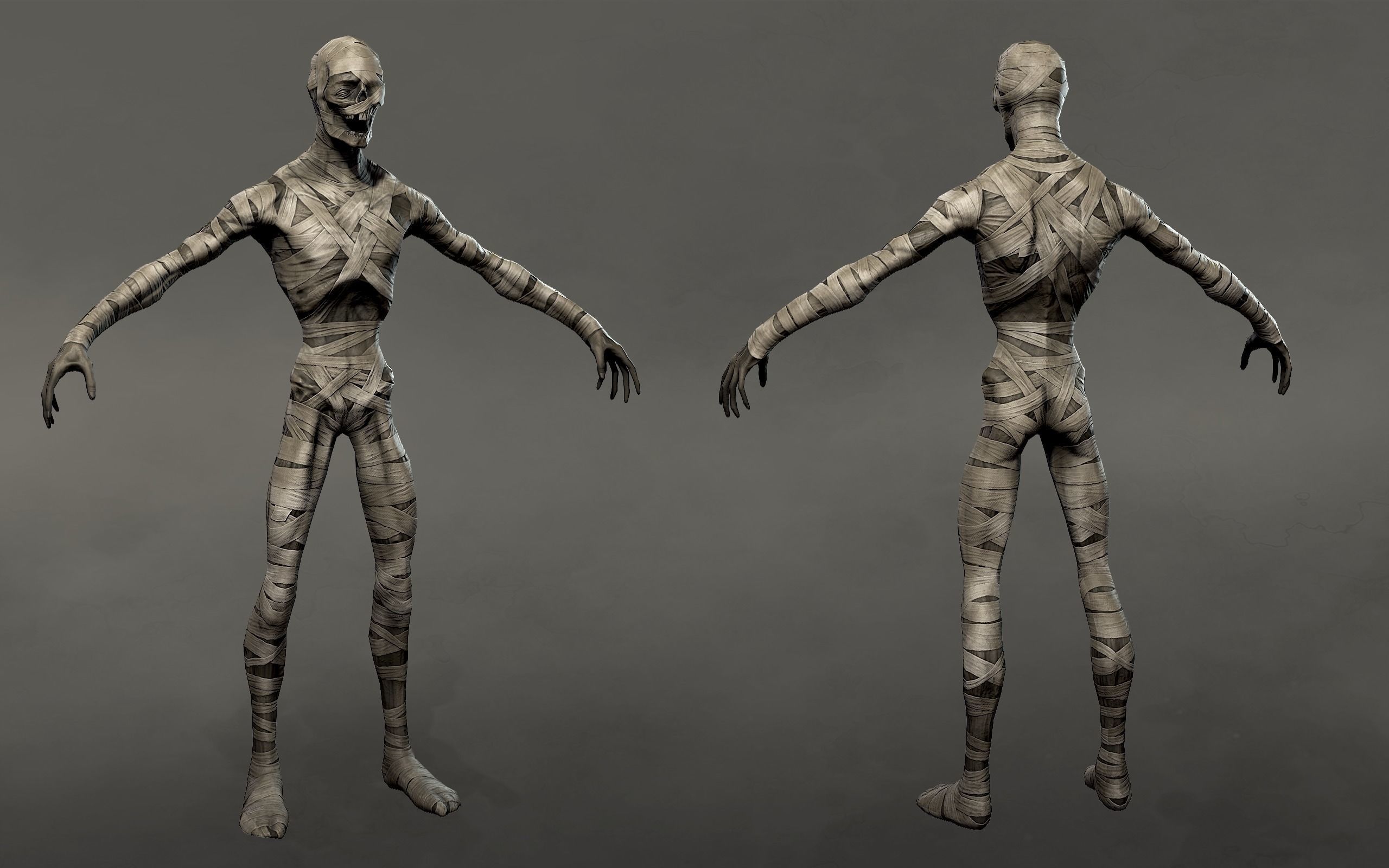 Mummy Creature - Animated lowpoly character Low-poly 3D model_6