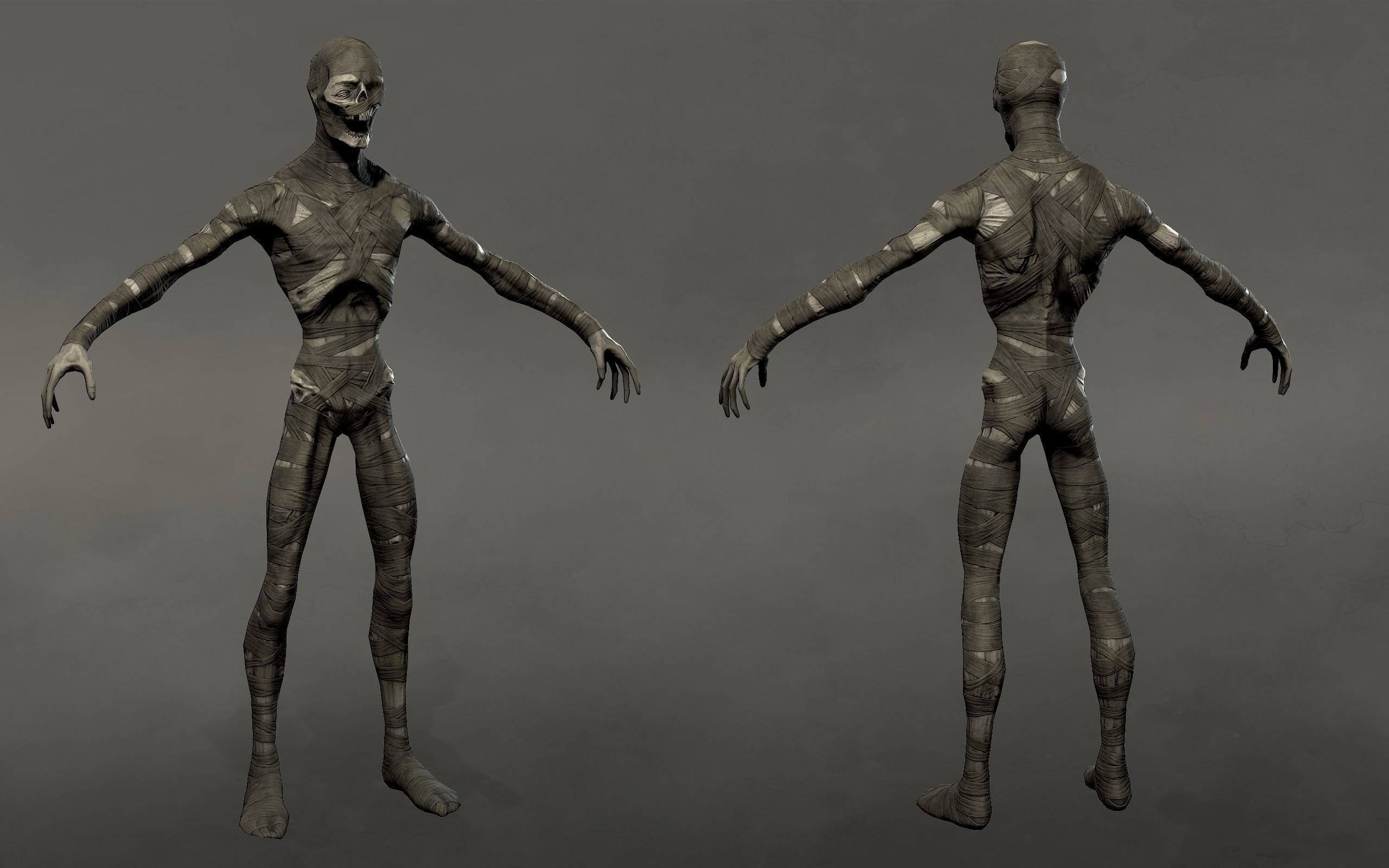 Mummy Creature - Animated lowpoly character Low-poly 3D model_8