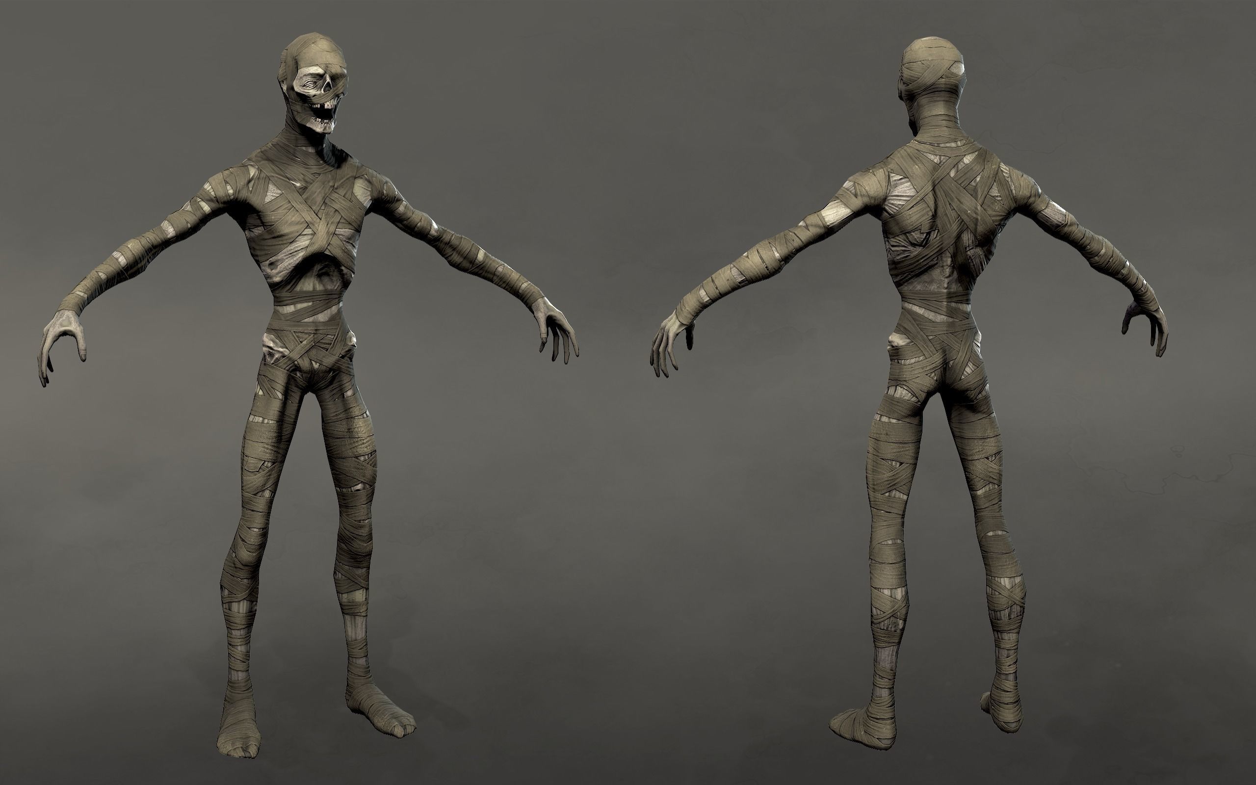 Mummy Creature - Animated lowpoly character Low-poly 3D model_7