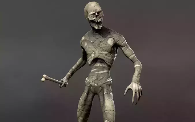 Mummy Creature - Animated lowpoly character Low-poly 3D model