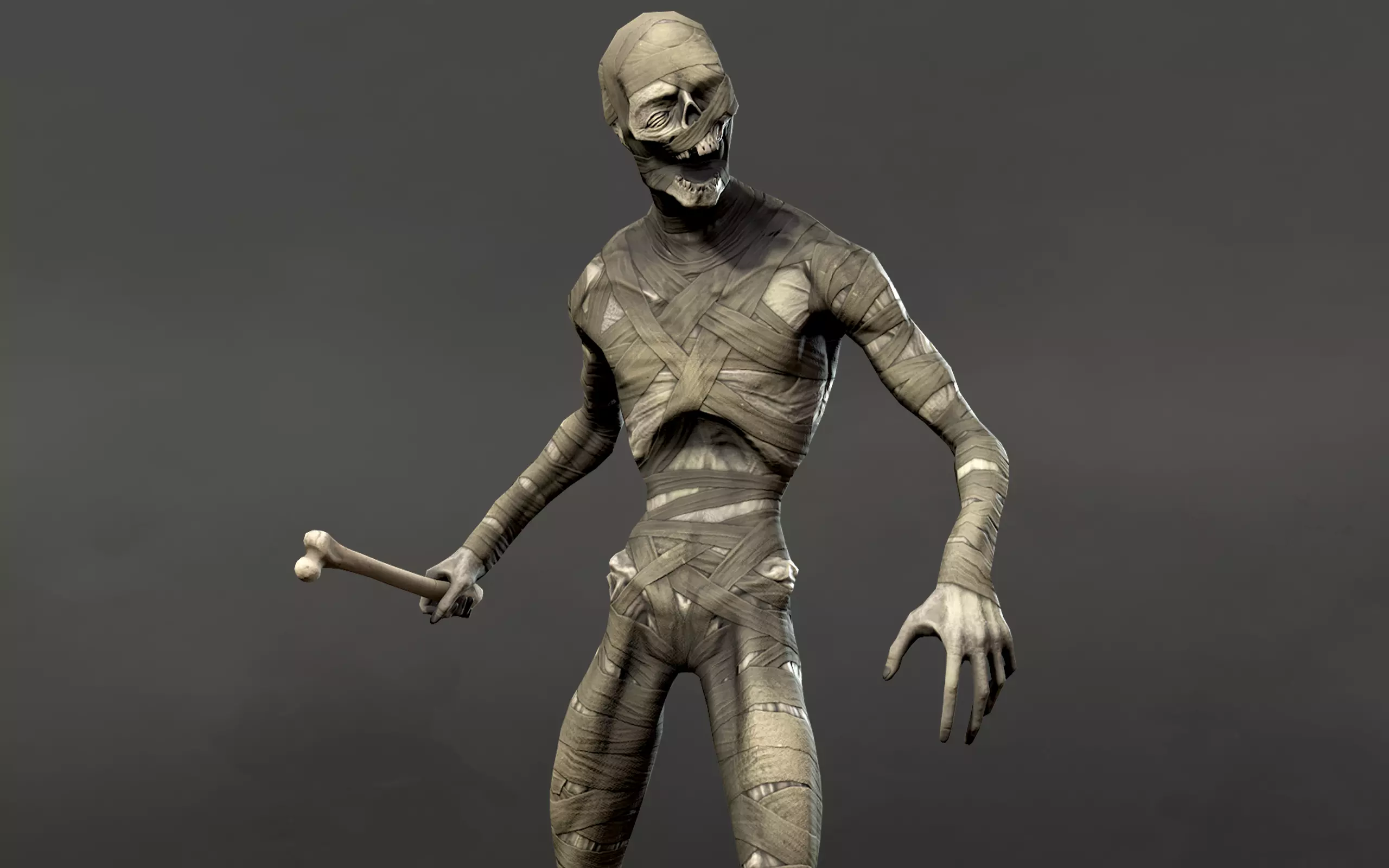 Mummy Creature - Animated lowpoly character Low-poly 3D model_0