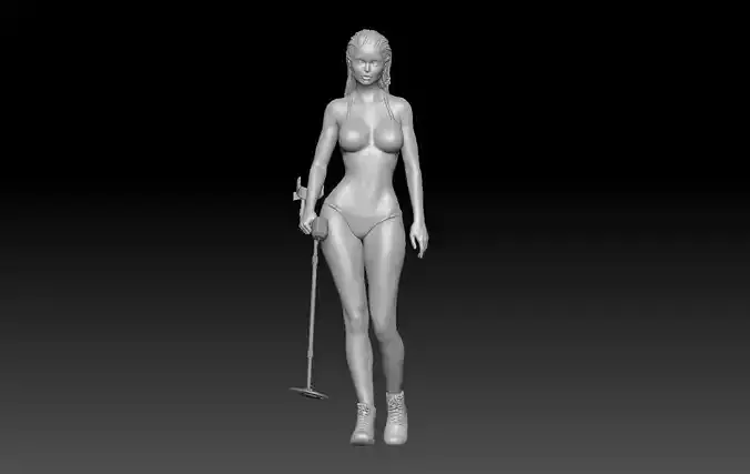 METAL DETECTOR GIRL 4 BEACH 3D print model