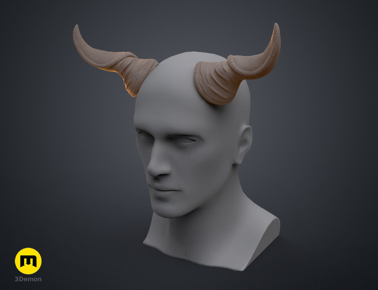 Wrinkled Beast Horns 3D print model_7