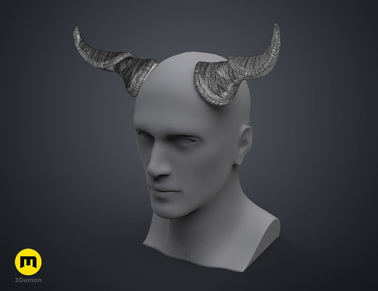 Wrinkled Beast Horns 3D print model_8