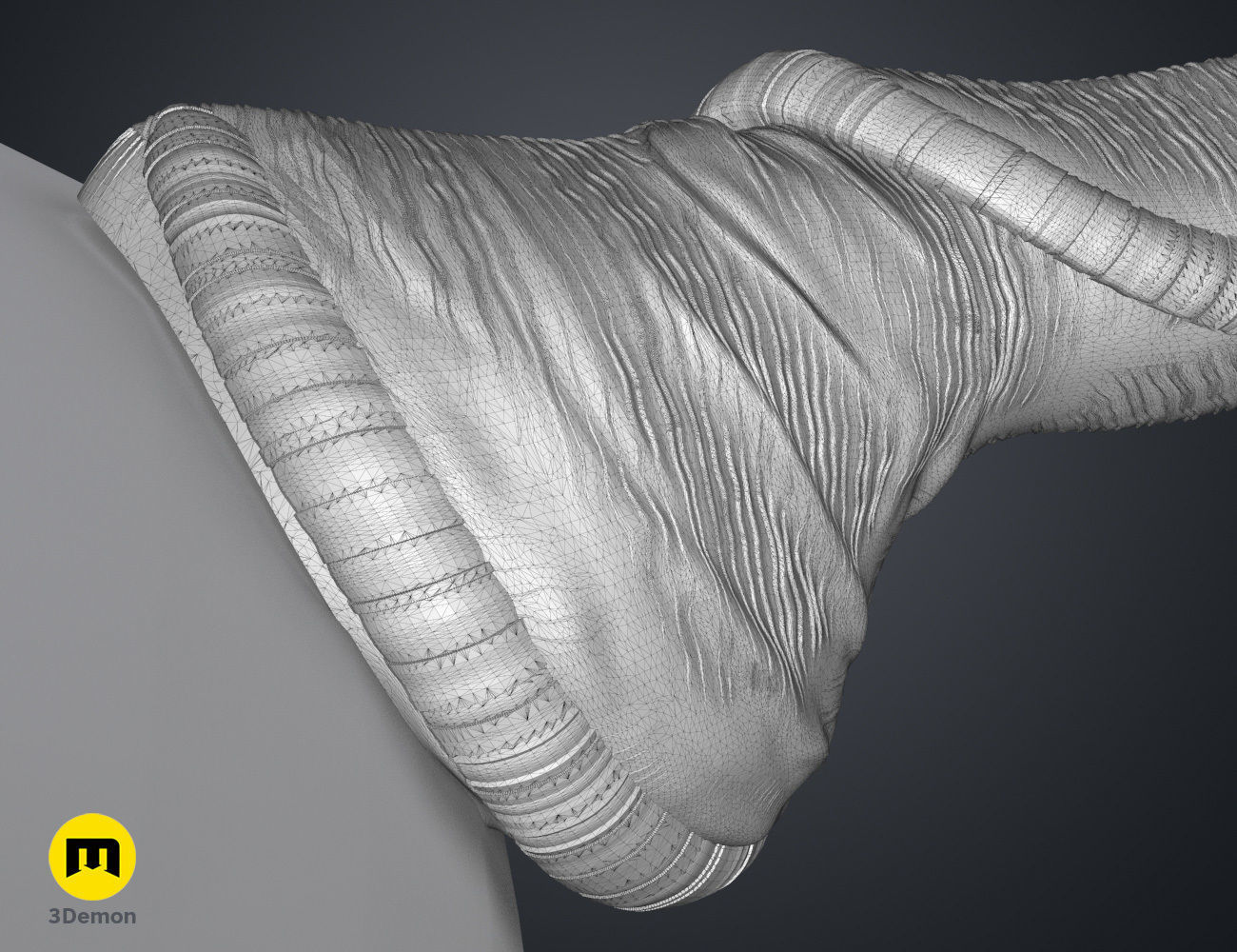 Wrinkled Beast Horns 3D print model_12