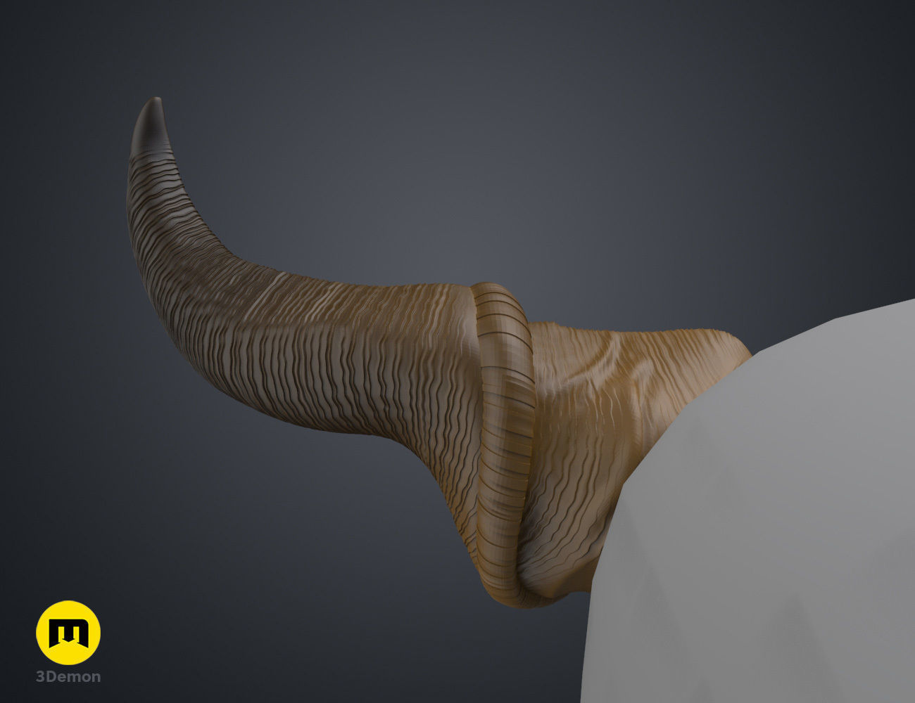 Wrinkled Beast Horns 3D print model_19
