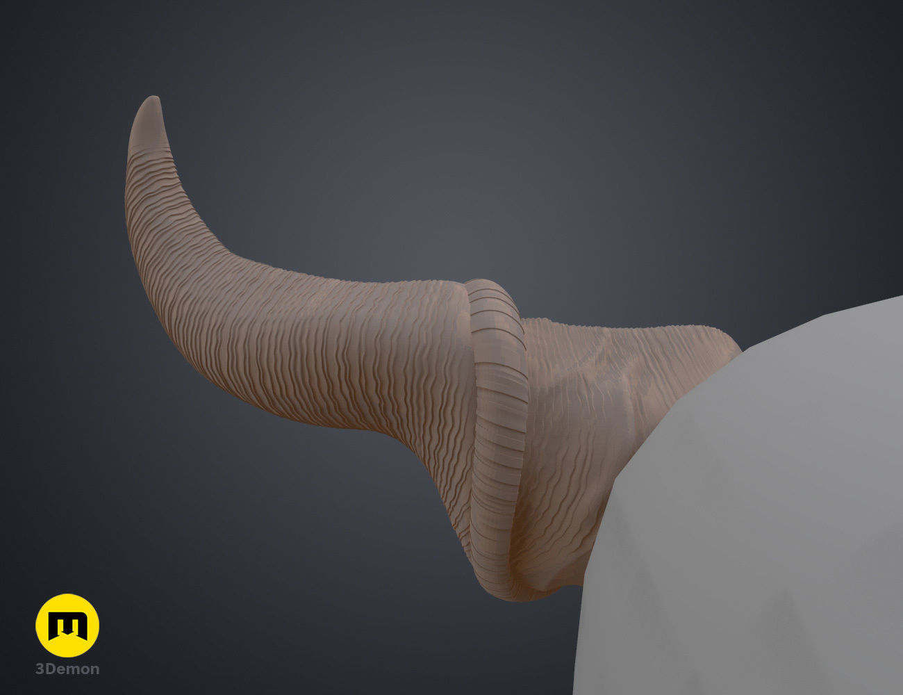 Wrinkled Beast Horns 3D print model_13