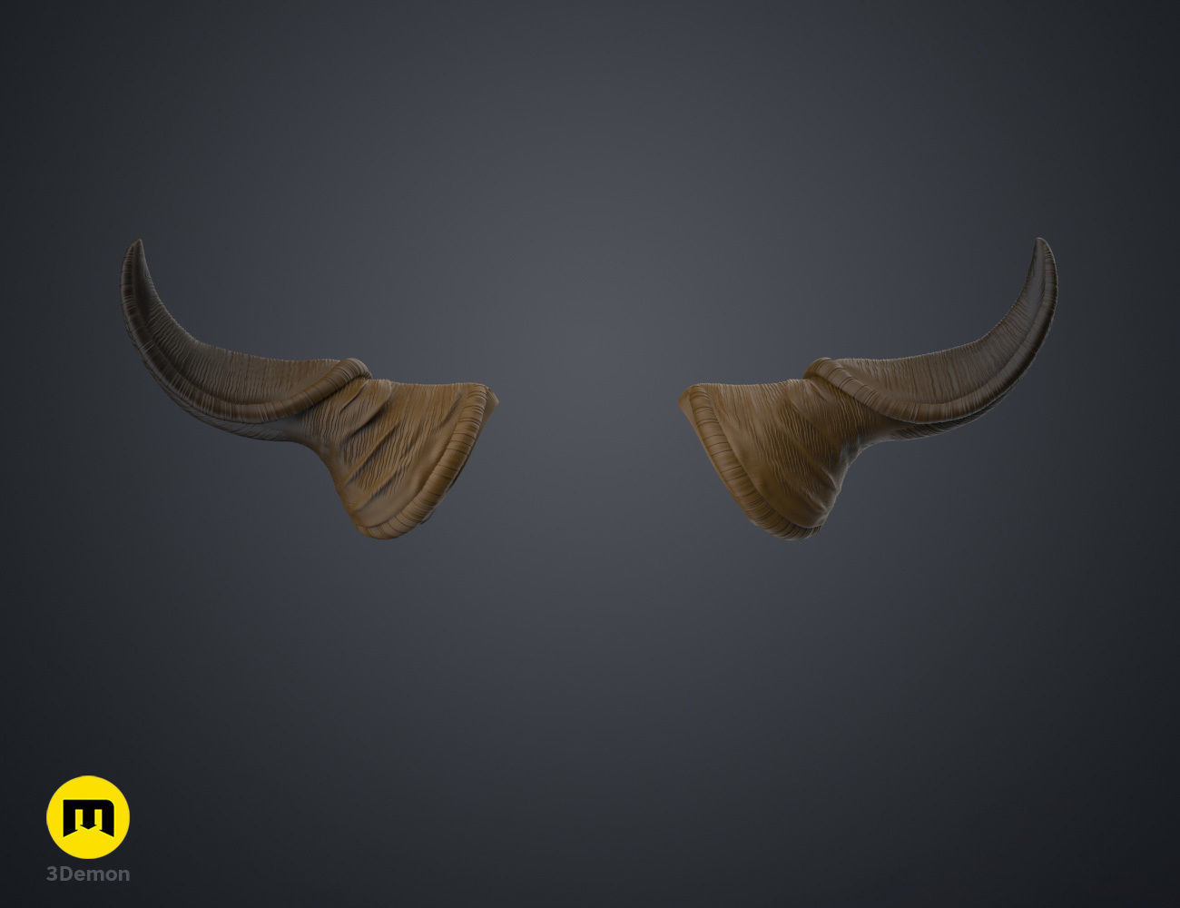 Wrinkled Beast Horns 3D print model_18