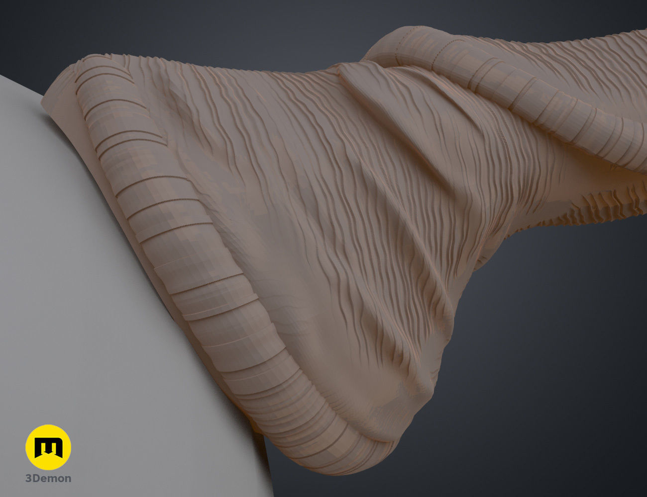 Wrinkled Beast Horns 3D print model_11