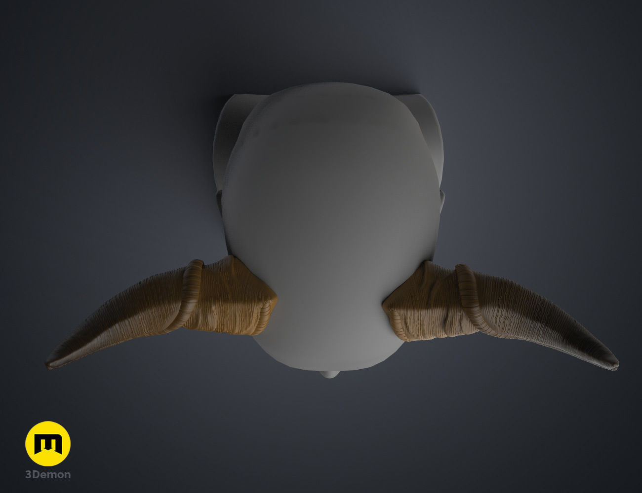 Wrinkled Beast Horns 3D print model_4