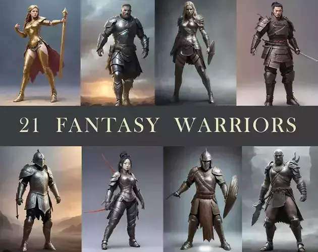 Fantasy Warrior High-Res Clipart Texture