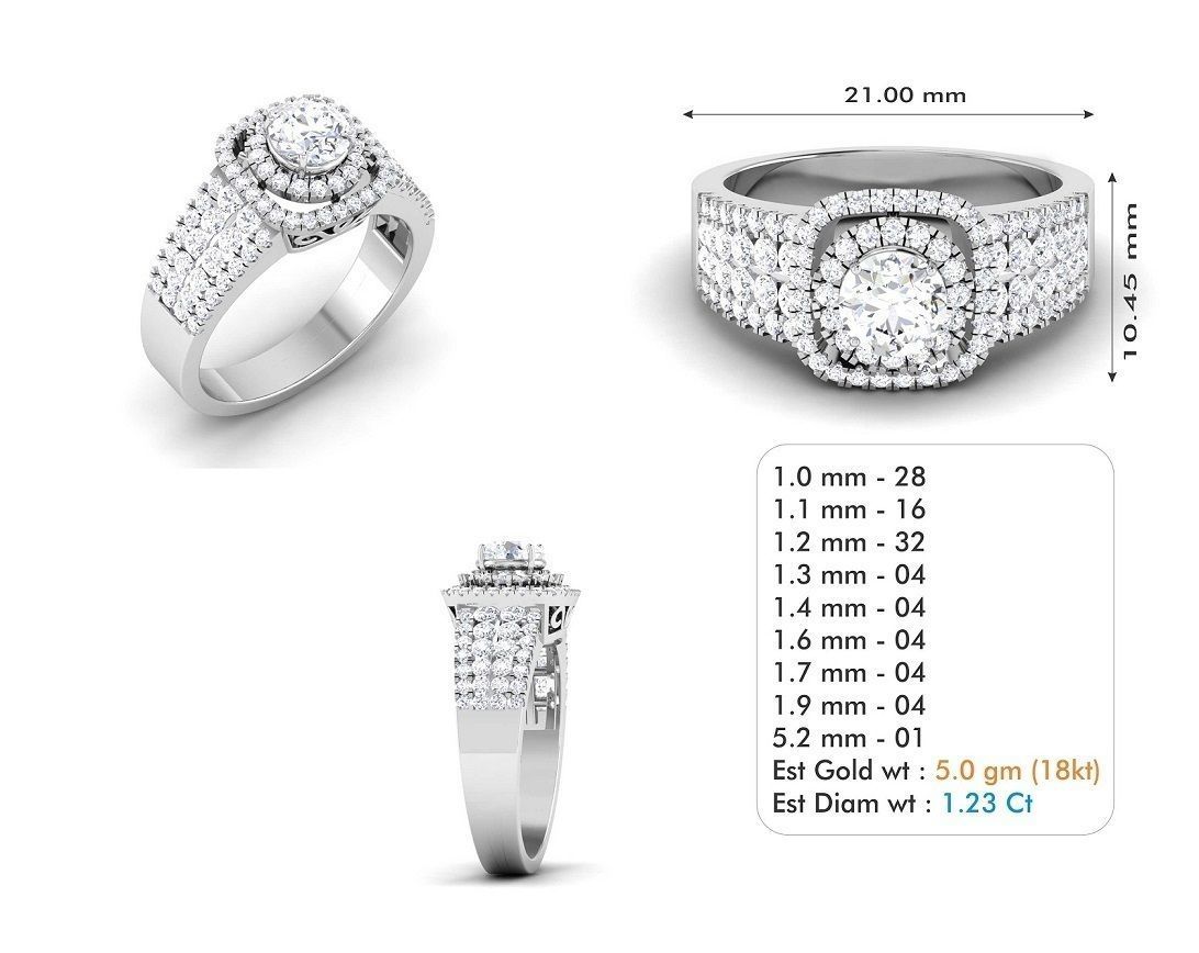  Diamond Solitaire Ring Jewellery for Women 3D print model_3