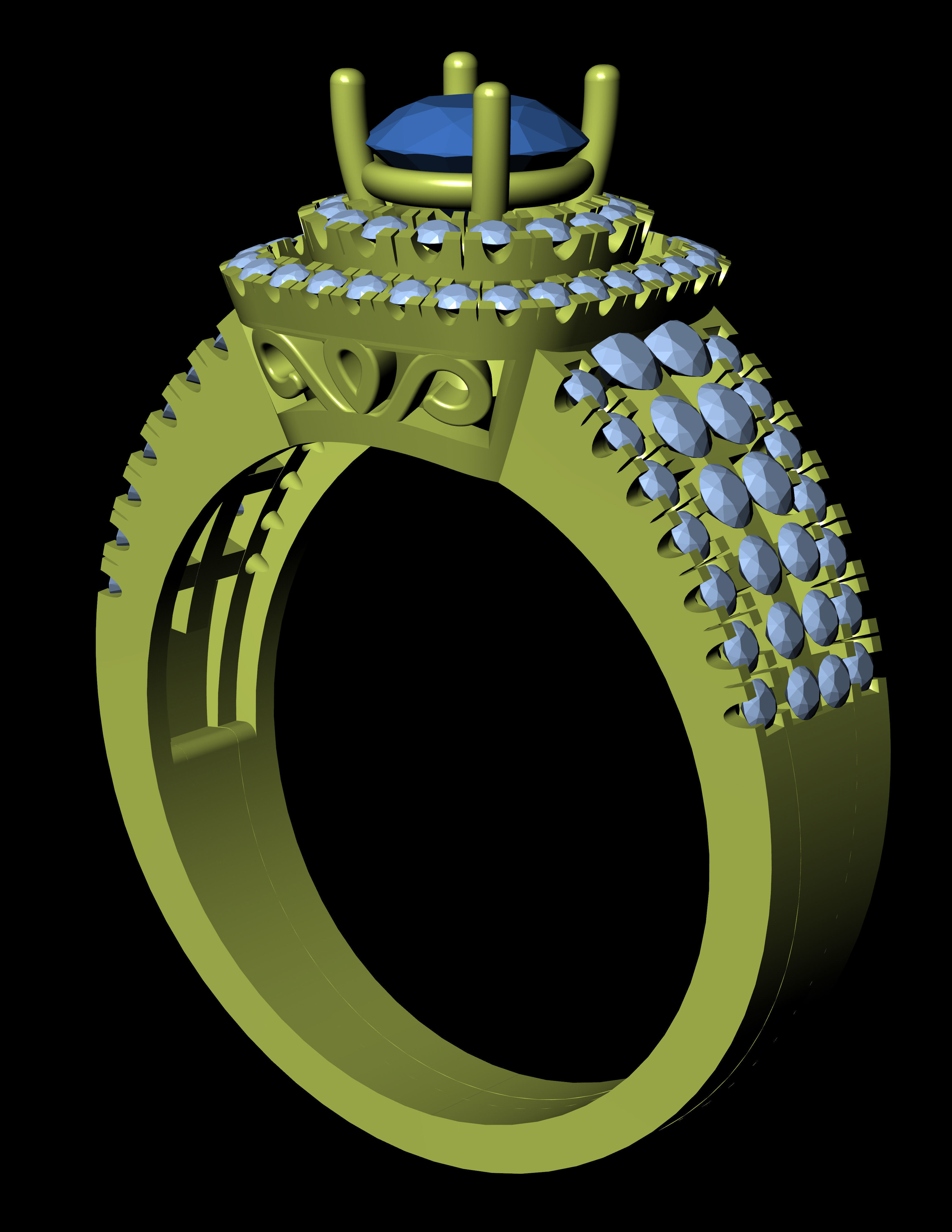  Diamond Solitaire Ring Jewellery for Women 3D print model_2
