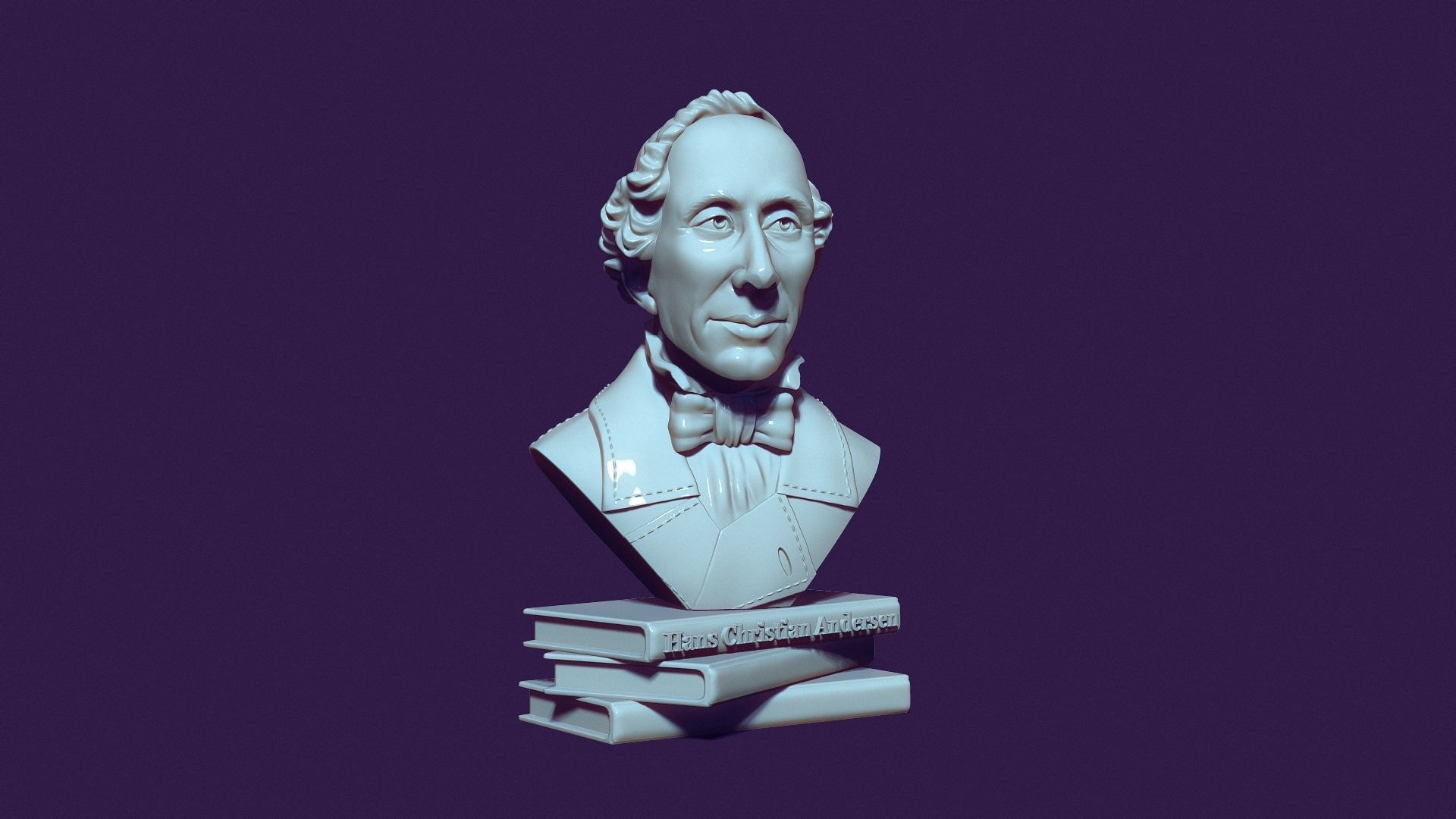 Bust of Hans Christian Andersen 3D print model_6