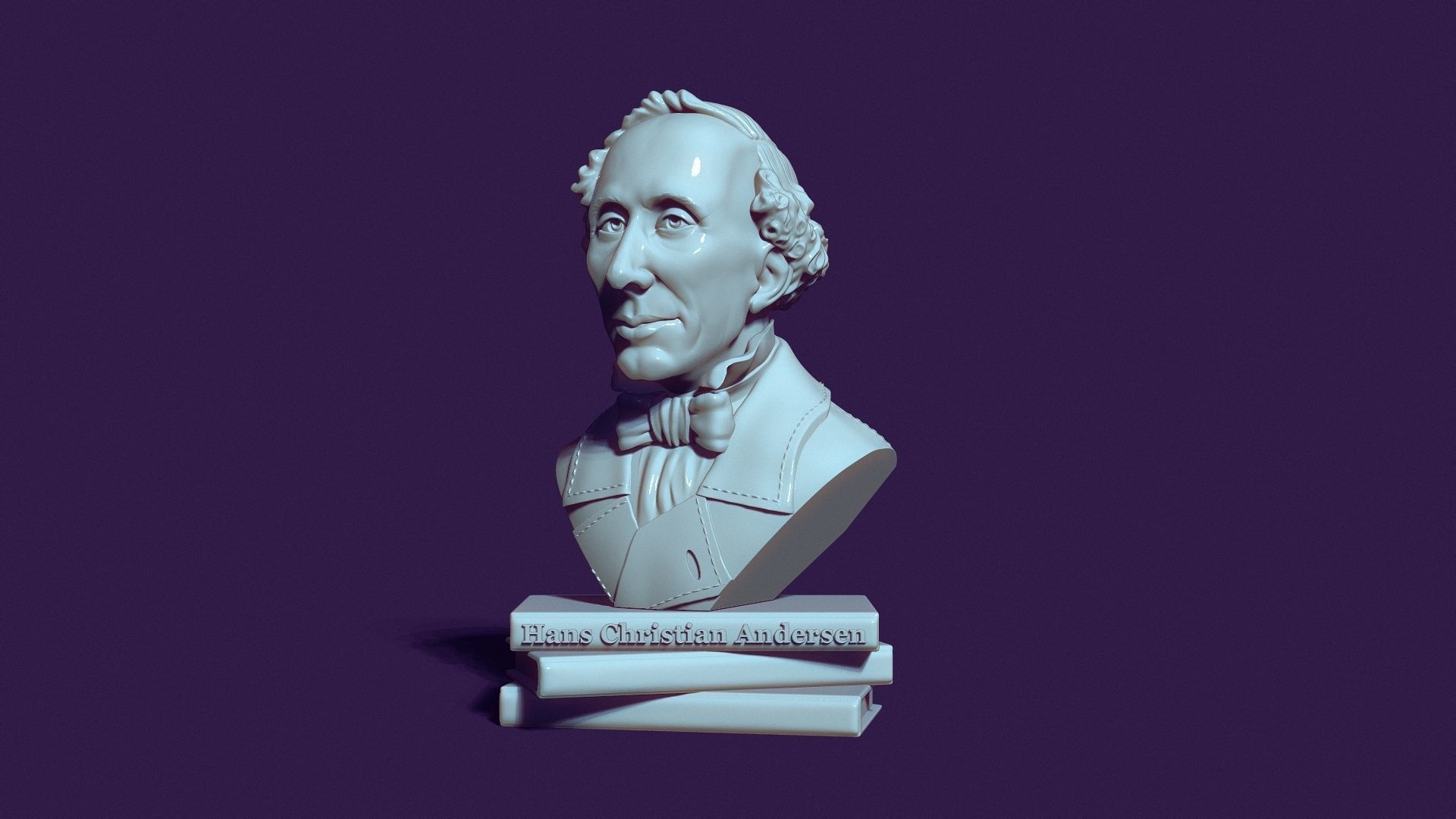 Bust of Hans Christian Andersen 3D print model_7