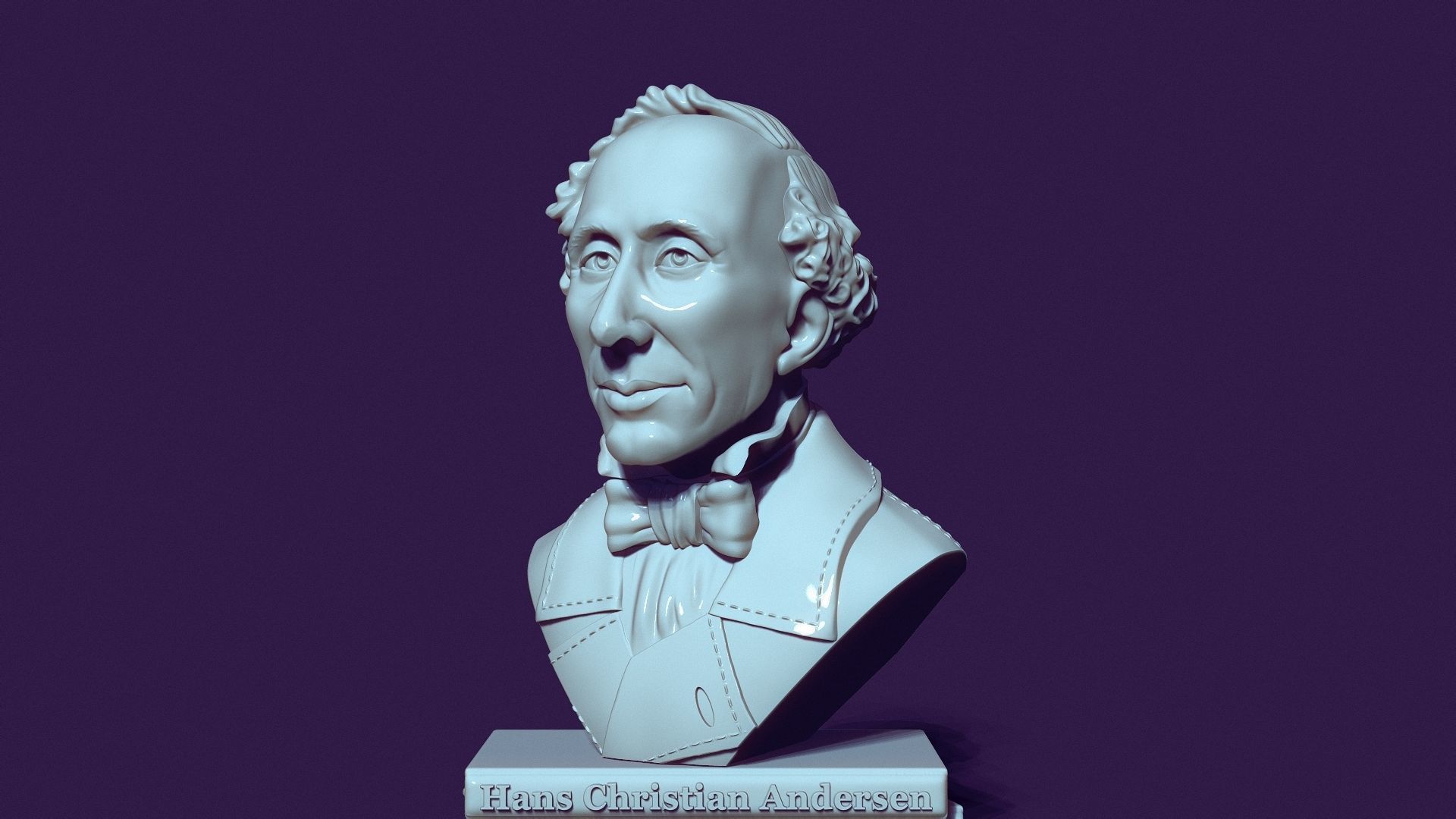 Bust of Hans Christian Andersen 3D print model_10