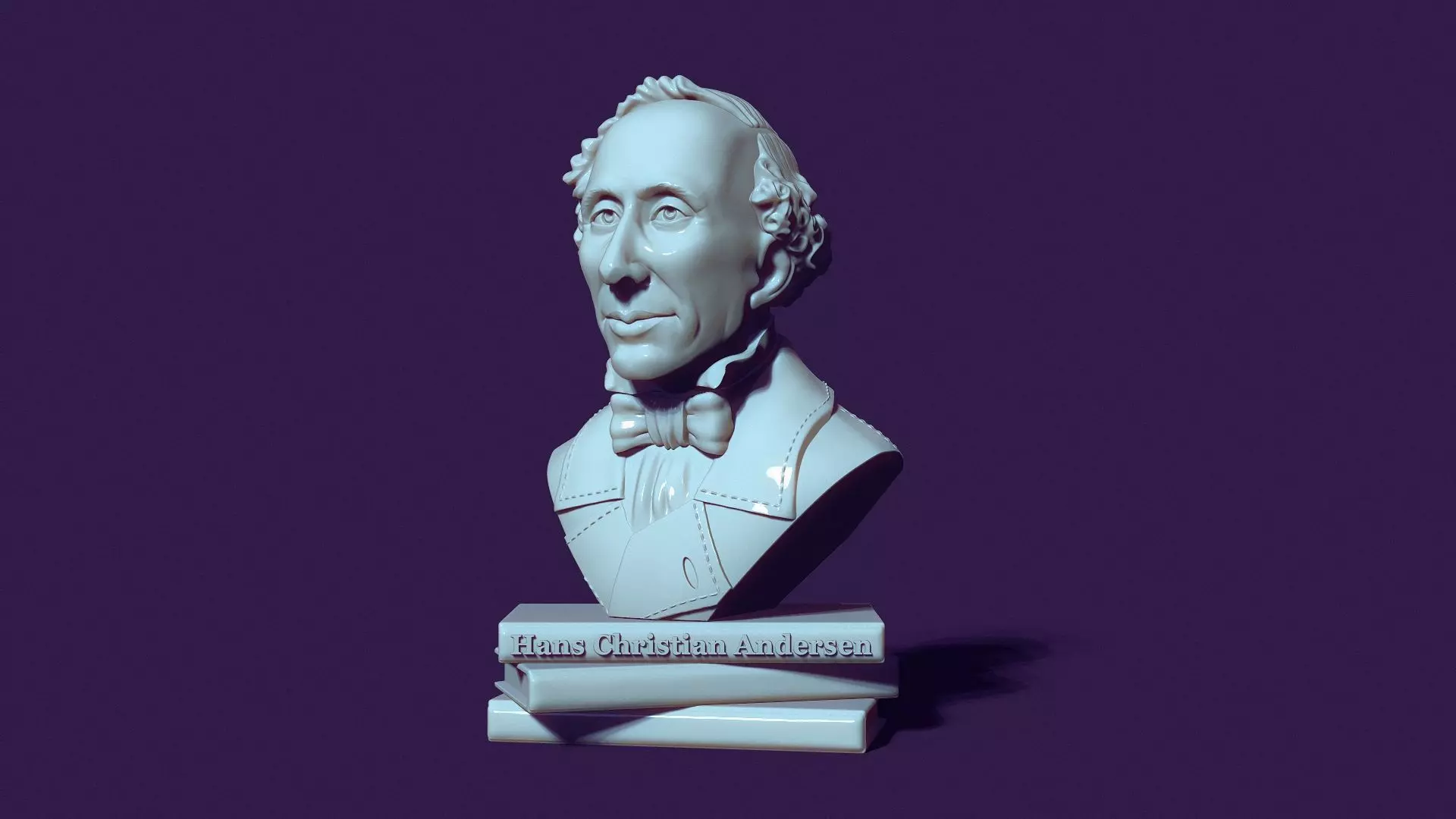 Bust of Hans Christian Andersen 3D print model_0