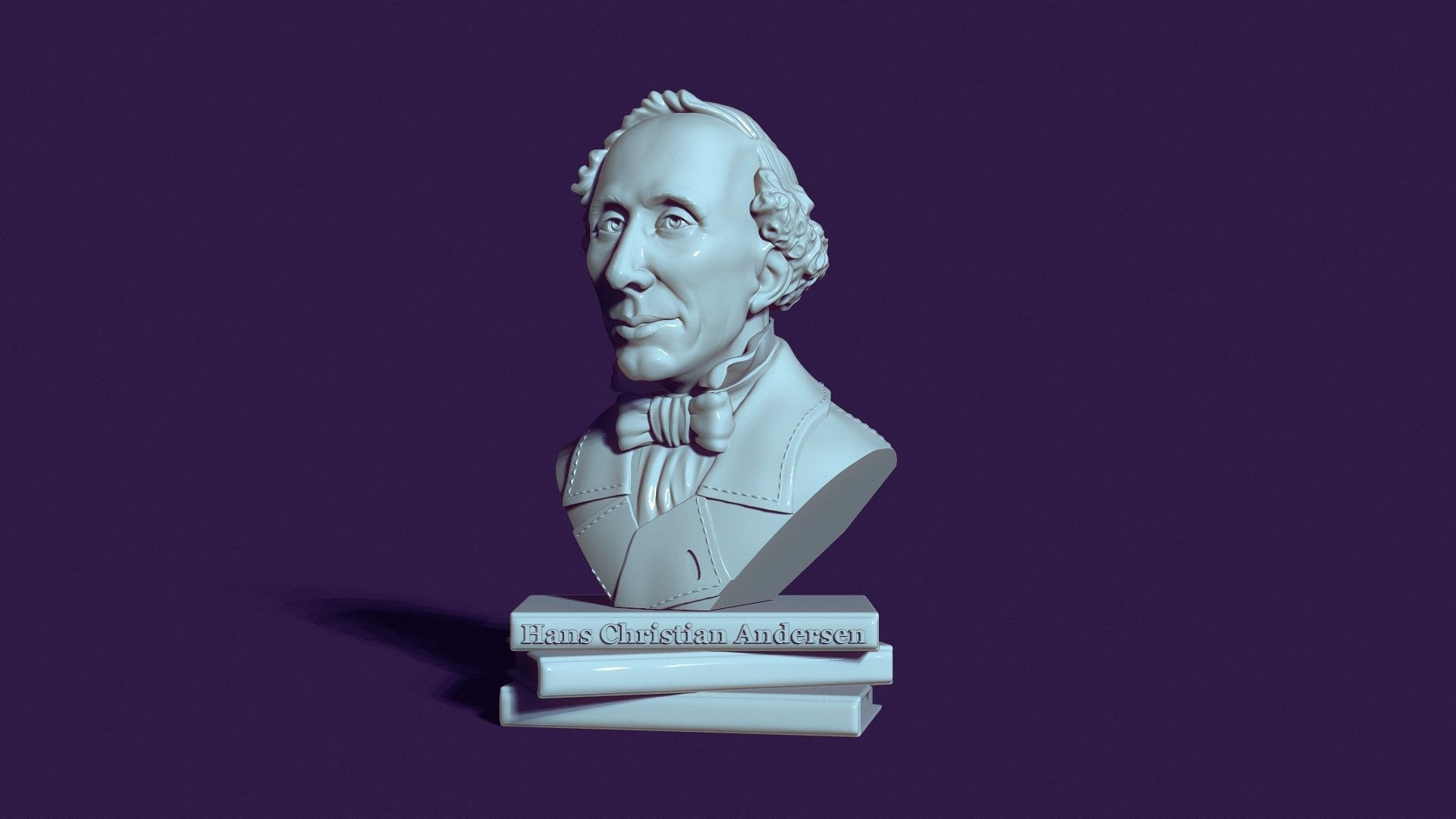 Bust of Hans Christian Andersen 3D print model_8