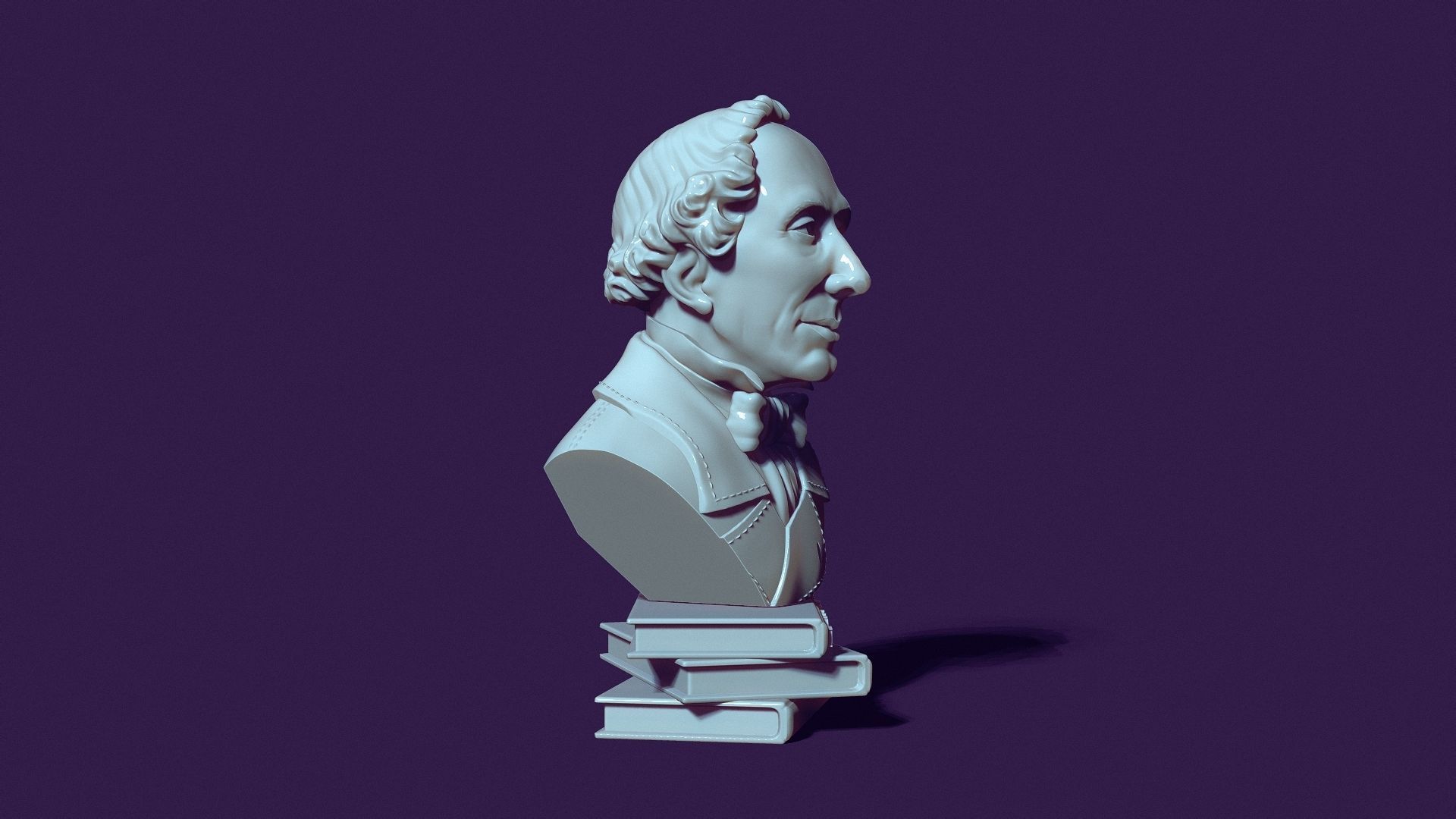 Bust of Hans Christian Andersen 3D print model_5