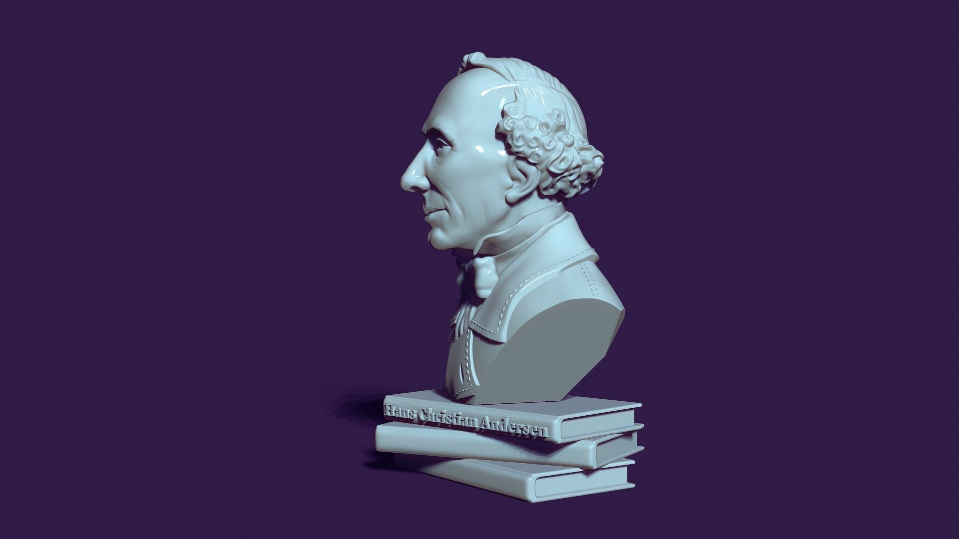 Bust of Hans Christian Andersen 3D print model_9