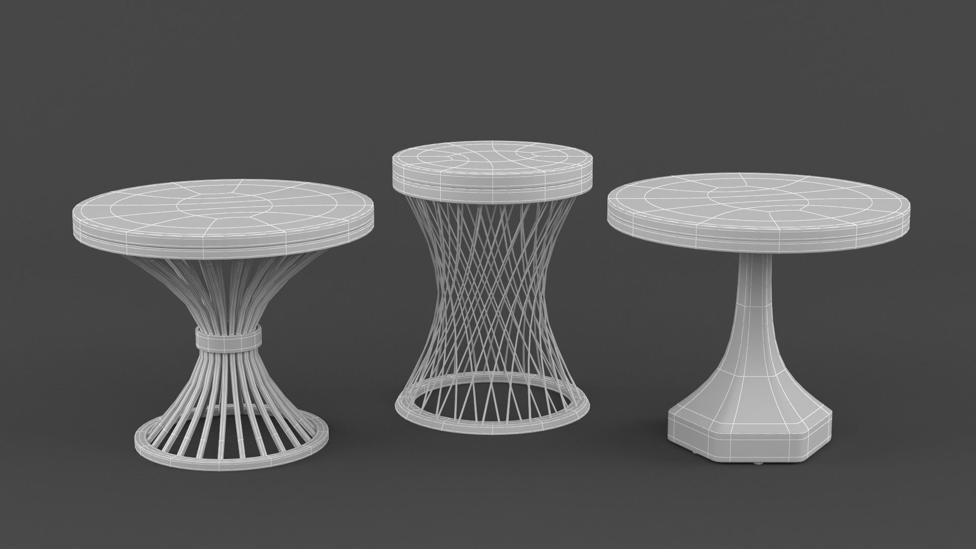 Marble Round Coffee Table 3D model_7