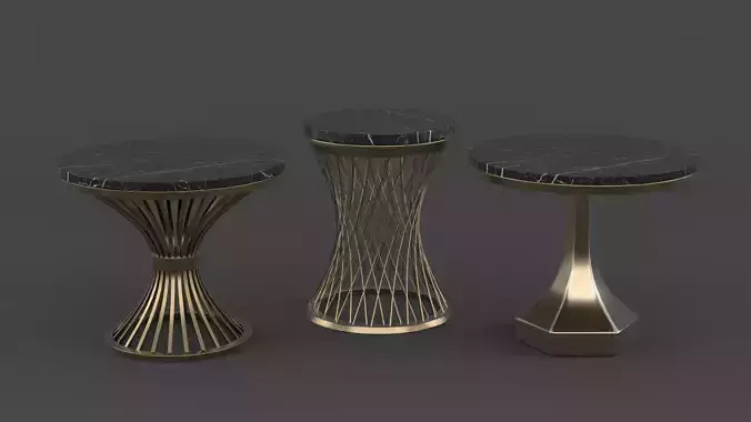 Marble Round Coffee Table 3D model