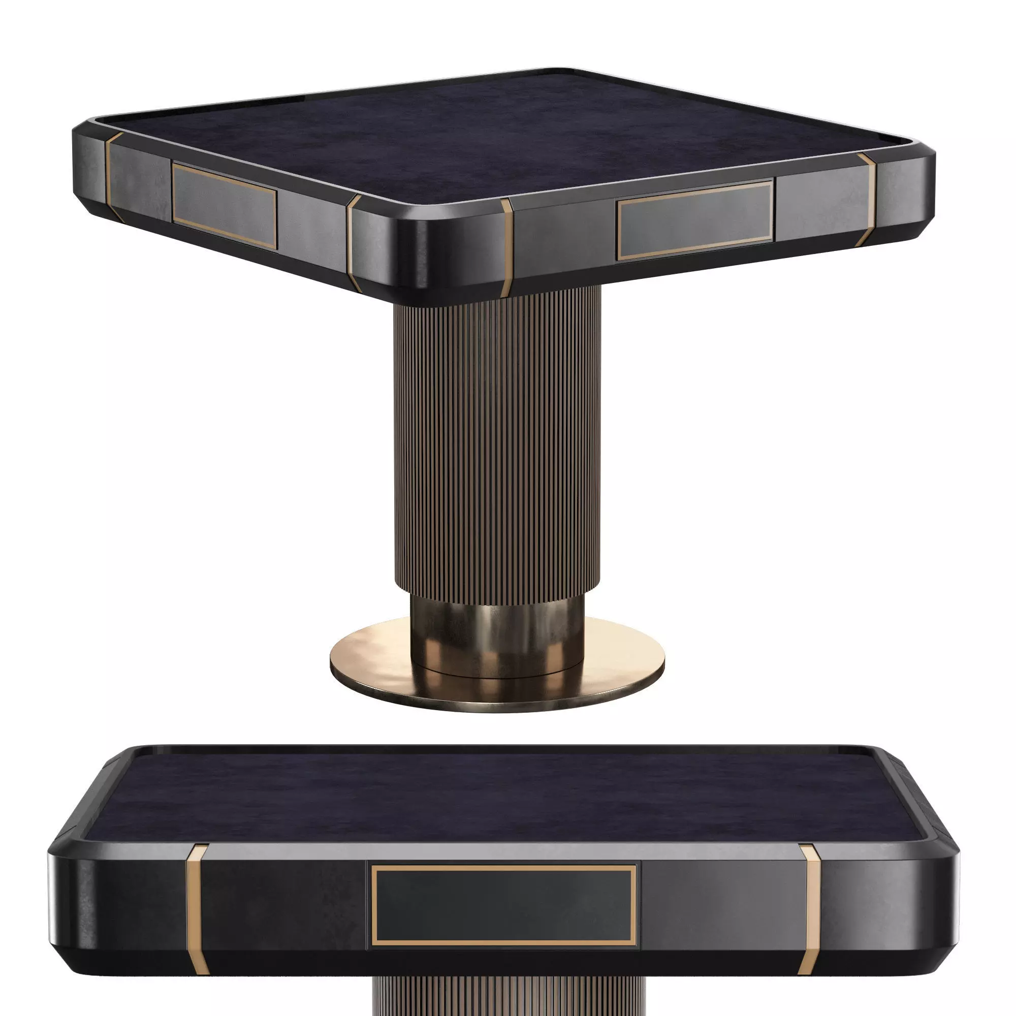 High square poker table 3D model_0