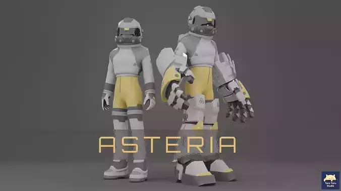 Asteria - Planet Explorer Low-poly 3D model