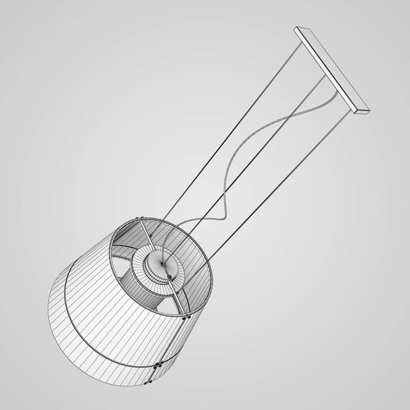 White Hanging Lamp 28 3D model_5