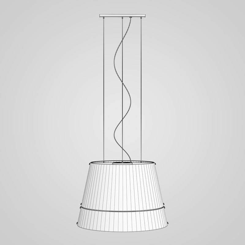 White Hanging Lamp 28 3D model_3