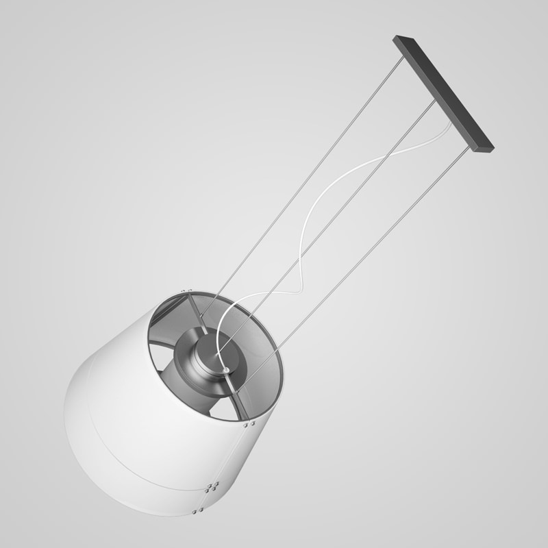 White Hanging Lamp 28 3D model_4